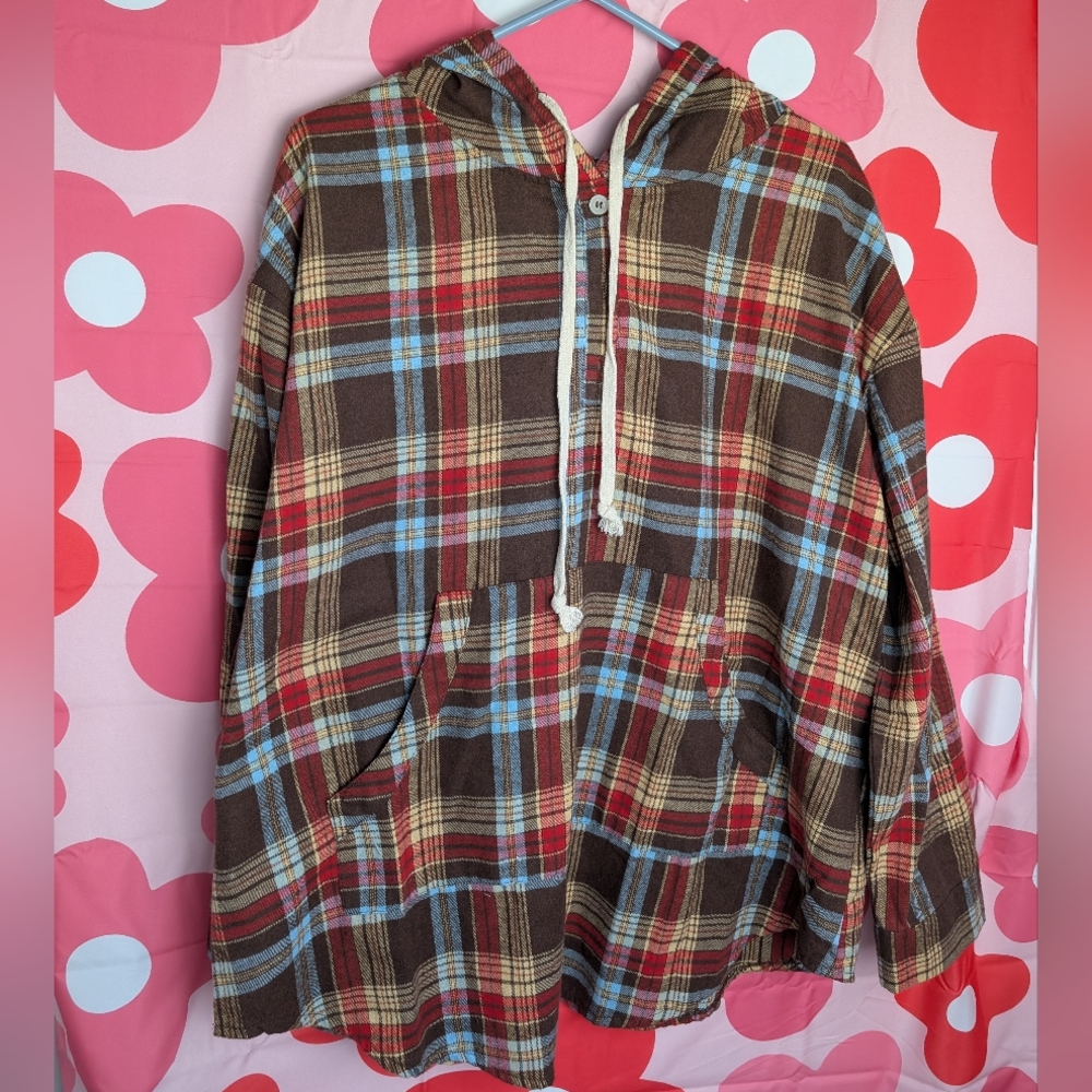 Plaid Hooded Pullover